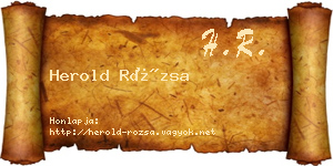 Herold Rózsa névjegykártya